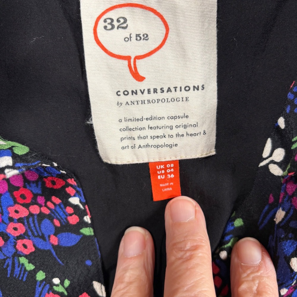 Conversations by Anthropologie 32 of 52 Floral Button Smocked Dress Women US 4 - Picture 8 of 10